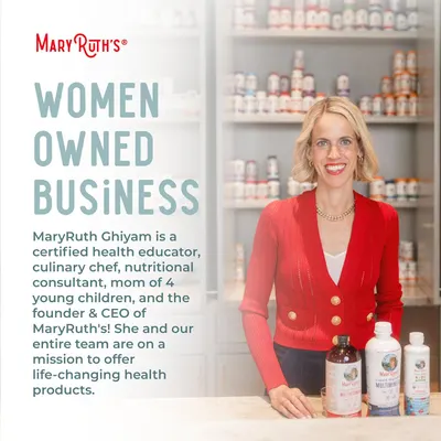Builds trust and emotional connection by highlighting the female founder and her credentials, emphasizing the brand's mission and expertise in health products.