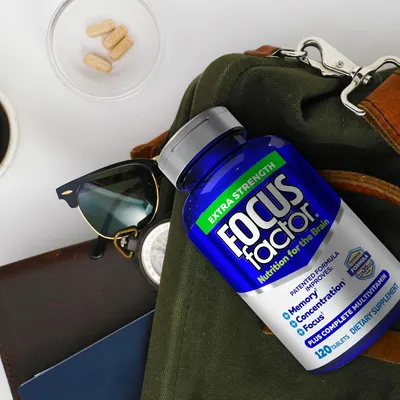 Demonstrates the product's portability and convenience for use while traveling or in various everyday situations. Highlights the product's enhanced potency for improved cognitive function.