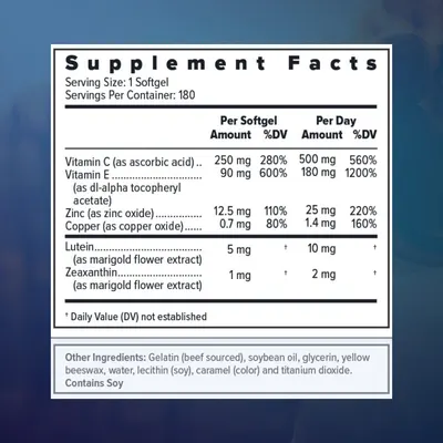 Provides detailed nutritional information and dosage for each ingredient in the supplement, allowing customers to understand the exact contents and recommended serving.