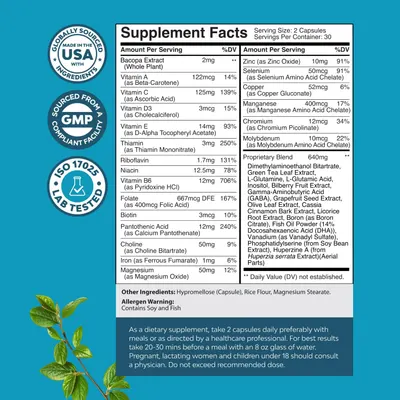 Provides detailed nutritional information and ingredient breakdown to inform customers about the product's composition and dosage.