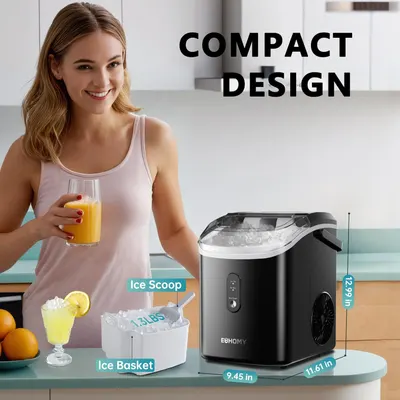 Emphasizes the product's space-saving design to appeal to customers with limited counter space or those who value efficient kitchen appliances.