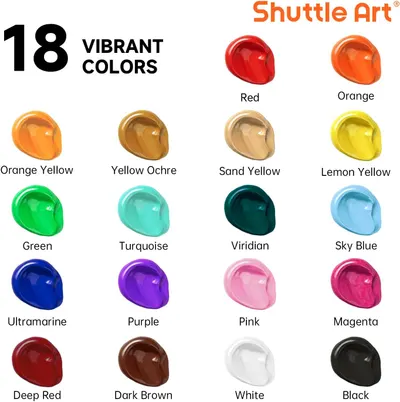 Showcases the wide range of 18 vibrant colors available for the product, helping customers understand the diverse color options they can choose from.