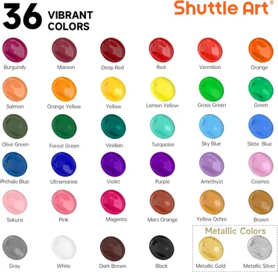 Showcases the wide range of 36 vibrant colors available in the product line to appeal to customers looking for diverse color options.