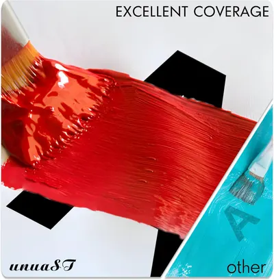 Demonstrates the product's superior coverage ability, showing how well it applies and covers a surface.