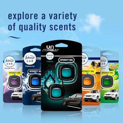 Showcases the variety of car air freshener scents available, allowing customers to choose their preferred fragrance.