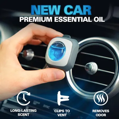 Highlights multiple benefits of the car air freshener to show its effectiveness and convenience.