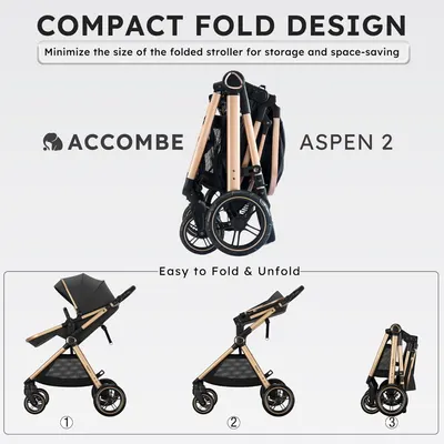 Demonstrates the easy folding process of the stroller, highlighting its space-saving design for convenient storage and transport. Emphasizes the stroller's ability to fold into a compact size,…