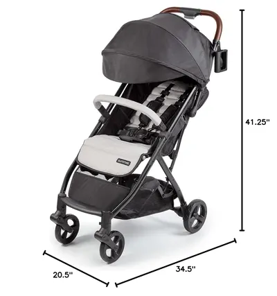 Provides exact measurements of the stroller to help shoppers understand its size and fit for their needs.
