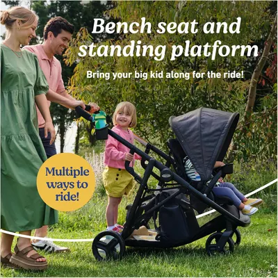 Secondary Images for Graco Ready2Grow LX 2.0 Double Stroller Features Bench Seat and Standing Platform Options