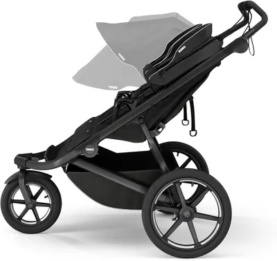 Demonstrates the stroller's adjustable canopy feature, showing how it can be positioned to provide shade and protection for the child.