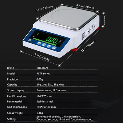 Secondary Images for Lab Scale 5000gx0.01g High Precision Scientific Electronic Digital Laboratory Lab Weight…
