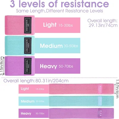 Secondary Images for 6PCS Fabric Resistance Bands for Legs