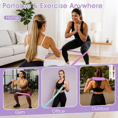 Demonstrates the product can be used for exercise in various settings: home, gym, office, and outdoors. Highlights the product's portability and versatility for exercising in different environments.