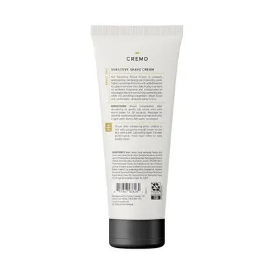 Highlights the product's specialized formula for sensitive skin, reassuring customers with skin sensitivities that this shave cream is designed for their needs.
