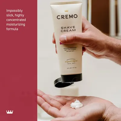 Highlights the product's highly concentrated and moisturizing formula to emphasize its effectiveness for a smooth shave.