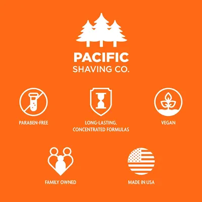 Highlights multiple key features and benefits of the Pacific Shaving Co. products to appeal to health-conscious and ethically-minded consumers.