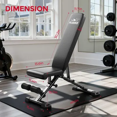 Provides exact measurements of the exercise bench to help customers understand its size and fit in their workout space.