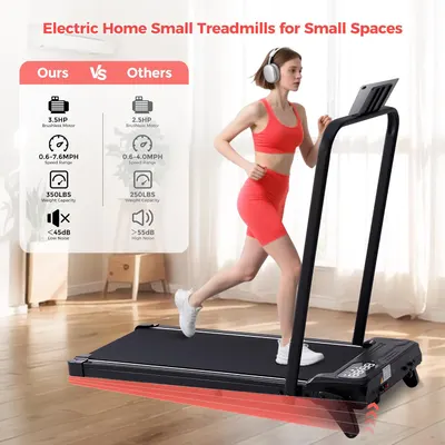 Secondary Images for Walking Pad with Handle Bar & 3-Level Incline