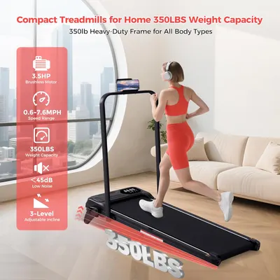 Secondary Images for Walking Pad with Handle Bar & 3-Level Incline