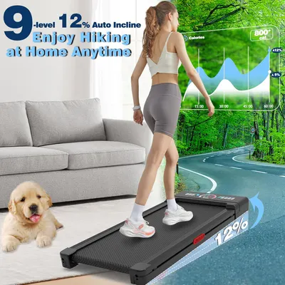 Secondary Images for Walking Pad Treadmill with 12% 9-Level Auto Incline