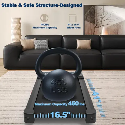 Secondary Images for Walking Pad Treadmill with 12% 9-Level Auto Incline