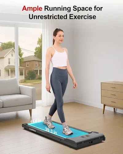 Secondary Images for Lichico Walking Pad Under Desk Treadmill，Portable Small Treadmills for Home and…