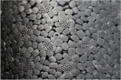 Highlights the unique textured surface of the product, showcasing its intricate pattern and potentially non-slip or grip-enhancing properties.