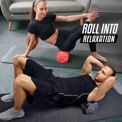 Demonstrates how the foam roller can be used for muscle relaxation and recovery exercises at home. Shows the correct positioning and technique for using the foam roller on different body parts.