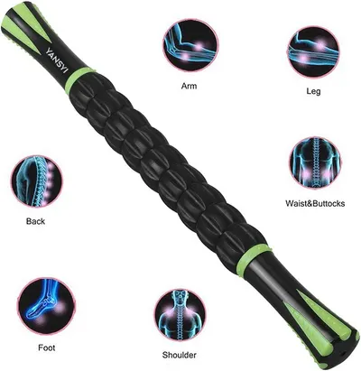 Demonstrates the product's ability to massage various body parts, highlighting its versatility and effectiveness for different areas.