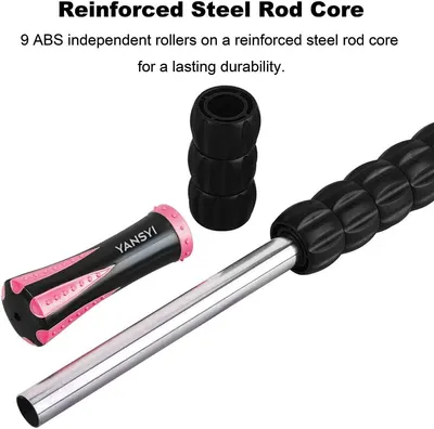Highlights the durable construction of the product, emphasizing its reinforced steel rod core for long-lasting use.