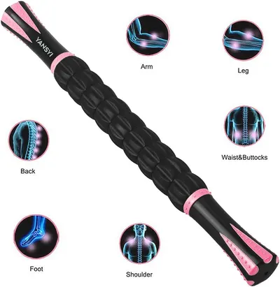 Demonstrates the product's ability to massage various body parts, highlighting its versatility and effectiveness for different areas.