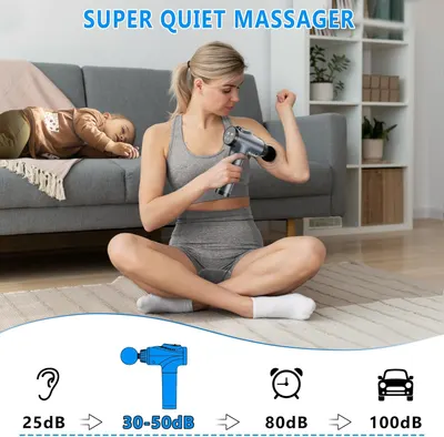 Emphasizes the massager's quiet operation, allowing use without disturbing others, even sleeping babies.
