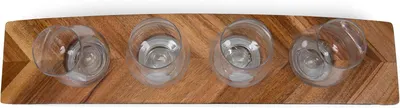 Shows the complete set of glassware and serving board included in the product, allowing customers to see exactly what they'll receive.