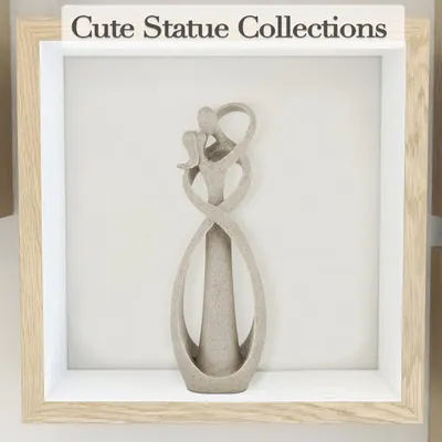 Showcases how the decorative statue can be displayed in a home setting, emphasizing its aesthetic appeal as part of a collection.
