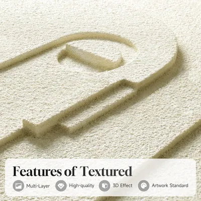 Highlights the product's textured surface to showcase its high-quality, multi-layered design with a 3D effect.