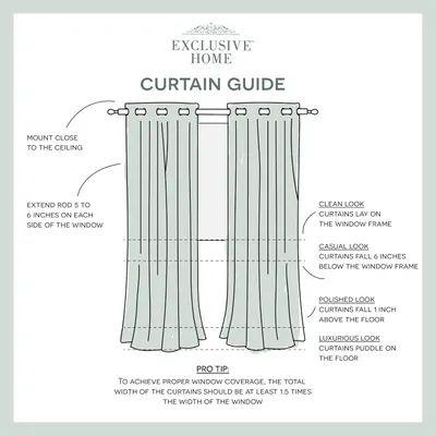 Provides clear instructions on how to properly hang curtains for different looks and optimal window coverage.