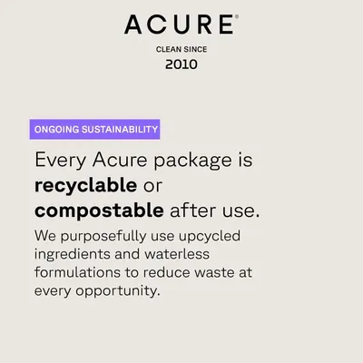 Highlights the brand's commitment to sustainability through recyclable/compostable packaging and waste-reducing formulations. Establishes the brand's longevity and commitment to clean beauty since…