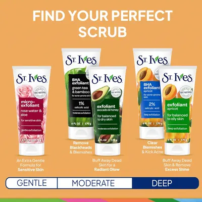 Guides customers in selecting the most suitable exfoliant scrub based on their skin type and desired level of exfoliation.