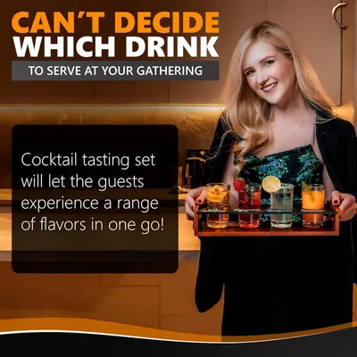 Demonstrates how the product can be used for hosting gatherings and serving a variety of cocktails to guests. Provides a solution for hosts who are unsure about which drinks to serve, suggesting a…