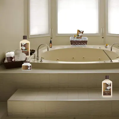 Demonstrates how the product line can be used to create a luxurious, spa-like experience in a home bathroom setting.