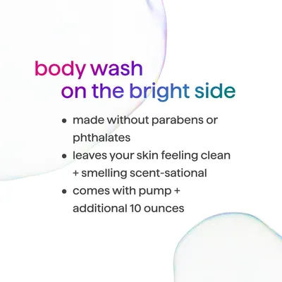 Highlights multiple benefits of the body wash, including its safe ingredients, effectiveness, pleasant scent, and convenient packaging.