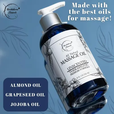 Highlights the high-quality oils used in the massage oil to emphasize its superior formulation and effectiveness.