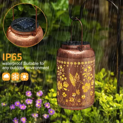 Secondary Images for Solar Lanterns Outdoor Waterproof Hummingbird Garden Decor Gifts for Women Mom Grandma…
