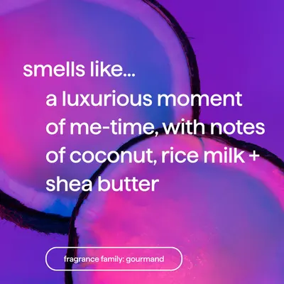 Highlights the product's unique and indulgent fragrance to appeal to customers seeking a pampering experience.
