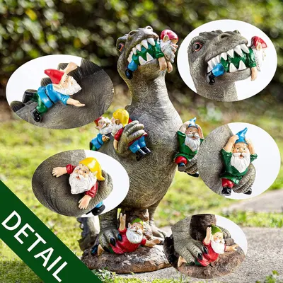 Showcases the product's use as a unique and humorous outdoor garden decoration, demonstrating its versatility and appeal for those who want to add a whimsical touch to their yard.