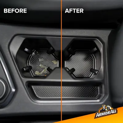 Demonstrates the effectiveness of the product in cleaning and removing debris from car cup holders.