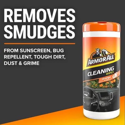 Highlights the product's ability to remove various types of smudges and dirt, emphasizing its effectiveness for cleaning car interiors.