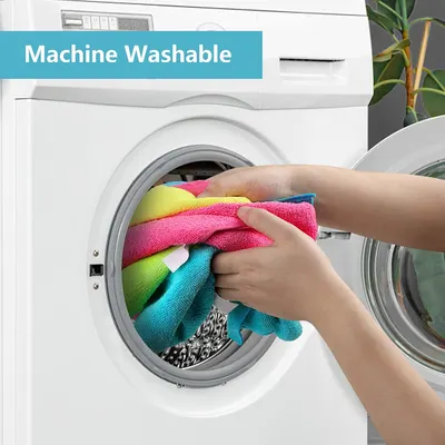 Highlights that the product can be safely washed in a machine, emphasizing ease of care and maintenance.