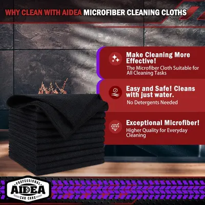 Highlights multiple benefits of the microfiber cleaning cloths to convince shoppers of their superiority for everyday cleaning tasks.