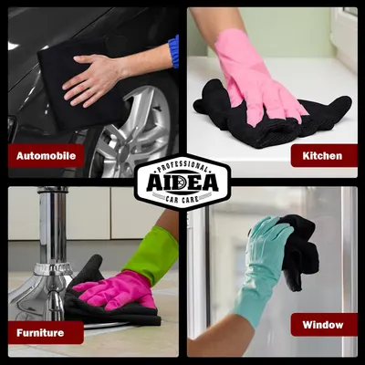 Demonstrates the versatility of the product for cleaning various surfaces including automobiles, kitchens, furniture, and windows.